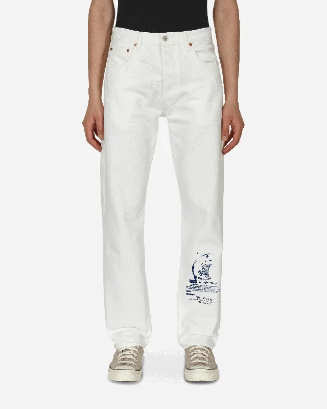 Custom Pants with Bold Prints-Atelier Reservé 1984 501 Jeans White