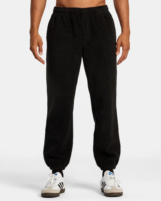 Custom Pants with Embroidery-Va Essential Micro Fleece Pant - Black