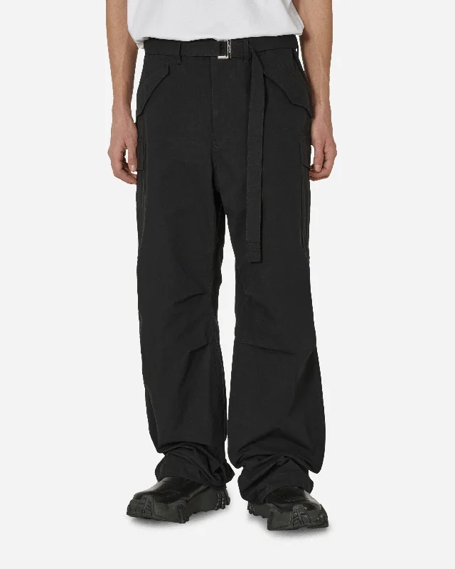 Custom Pants with Graphic Prints-Rip Stop Pants Black