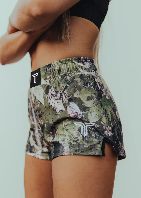 Shorts for Swimming Pool Wear-Hunter Camo Women’s Fight Shorts (3” Inseam)