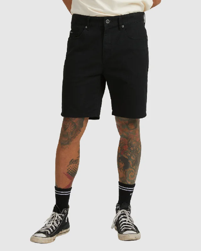 Sports Shorts with Compression Fit-Daggers Twill Shorts - Black