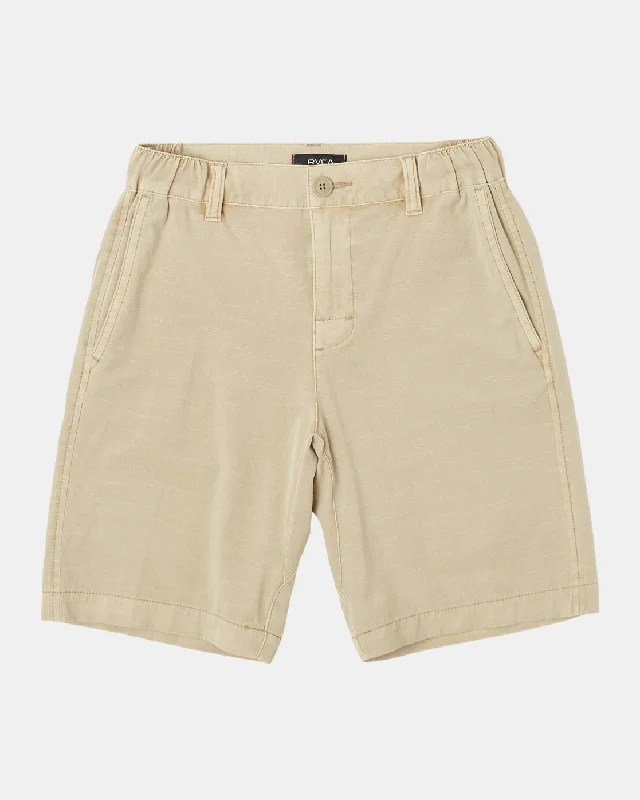 High-Waisted Shorts for Women-Boys All Time Coastal Rinsed 17" Hybrid Boardshorts - Khaki