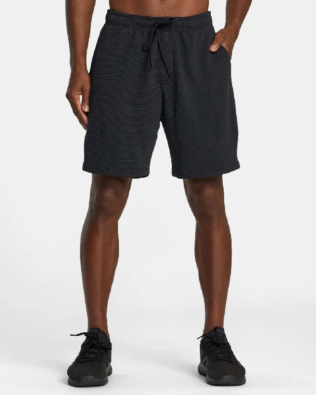 Board Shorts for Men-C-Able Waffle Knit Shorts - Black