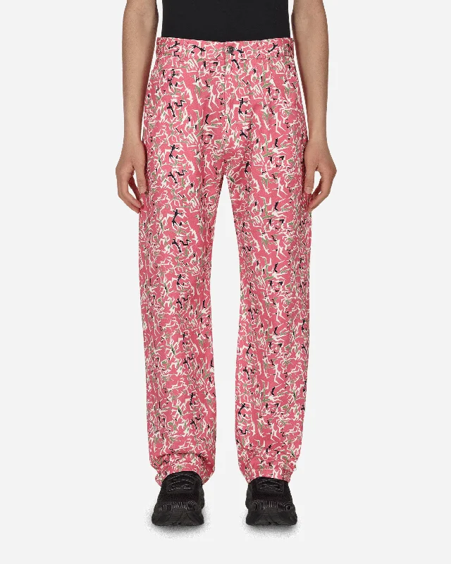 Custom Pants for Mechanics-Workwear Floral Pants Pink