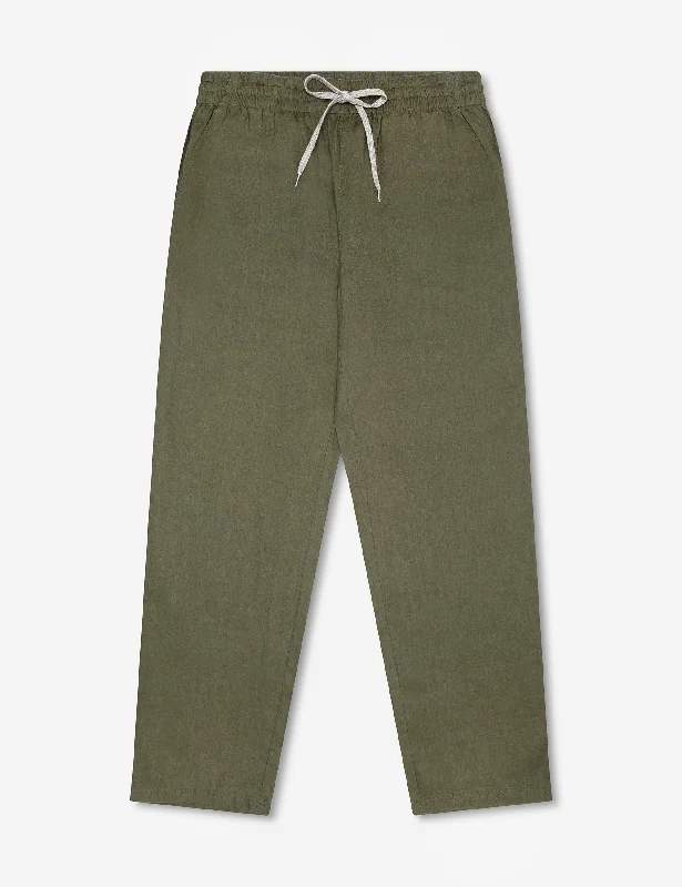 Custom Pants for Engineers-Burbank Linen Pant - Fatigue