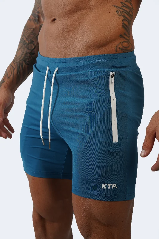 Athletic Shorts with Custom Prints-HYBRID SHORTS - TEAL