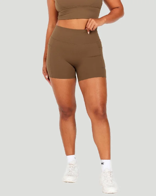 Breathable Shorts for Warm Days-Aura Bonded Ascend Shorts - Cafe Latte