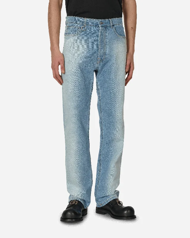 Custom Pants for Quick Drying-Back Cut Denim Pants Blue