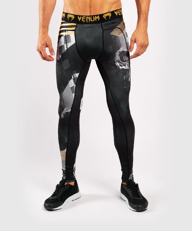 Custom Pants for Laborers-Venum Skull Tights - Black