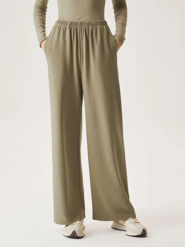 Custom Pants for Branding-Elastic Waist Tappered Wide Leg Pants