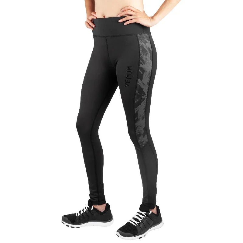 Custom Pants for Paddleboarding-Venum Tecmo Leggings - For Women - Black/Black