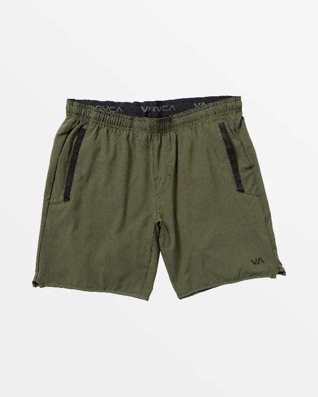 Shorts with Unique Patterns for Men-Yogger Stretch 17" Athletic Shorts - Olive