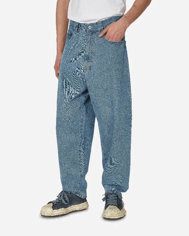 Custom Pants for Kids-P-Pokets Denim Pants Sax