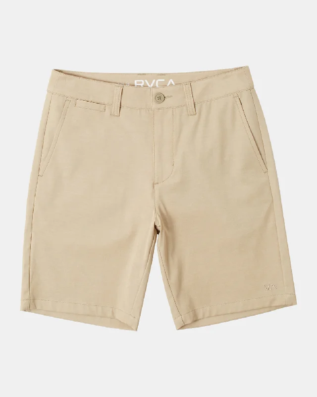 Sports Shorts for Soccer Players-Boys Back In Hybrid 19" Shorts - Khaki