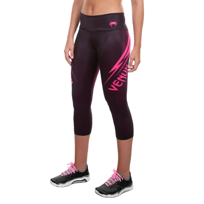 Custom Pants with Graphic Prints-Venum Razor Leggings - Black/Pink