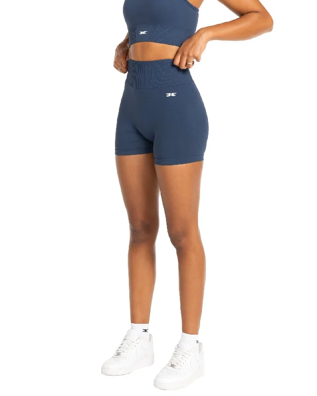 Custom Shorts for Runners and Joggers-Elite Seamless V2 Shorts - Navy (Subtle Scrunch)