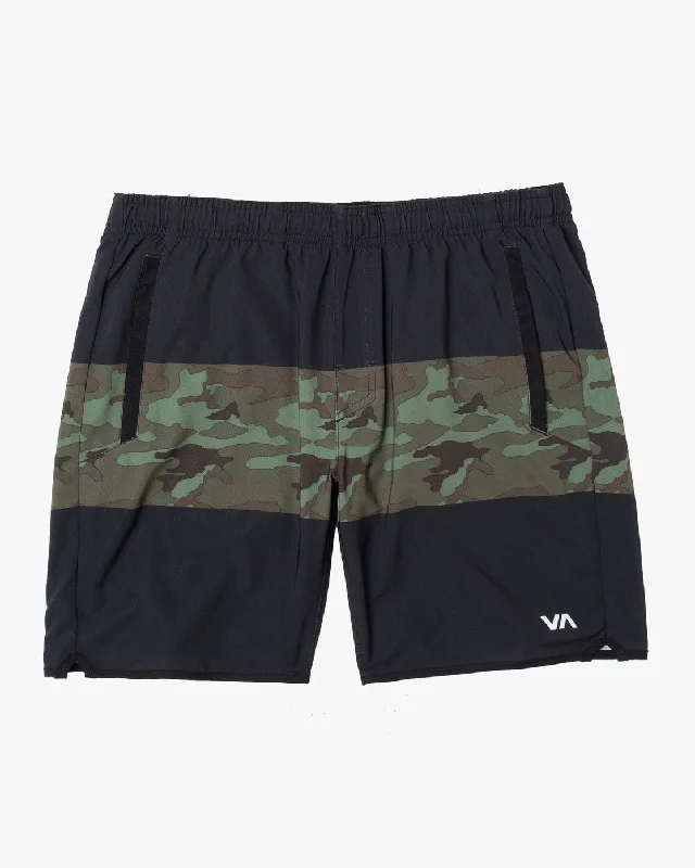 Shorts for Casual Summer Outfits-Boys Yogger 15" Stretch Shorts - Green Camo Black