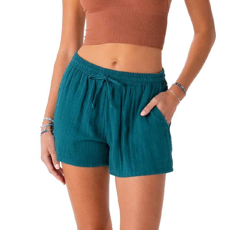 Swim Shorts for Men-Verdigris Cotton Cabana Shorts