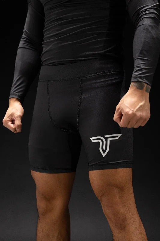 Custom Beach Shorts-Essential Compression Shorts - Black