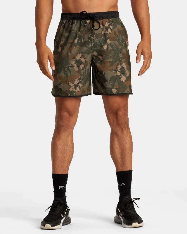 Shorts for Outdoor Adventures-Hawaii Yogger Hybrid Technical Training Shorts - Floral Camo