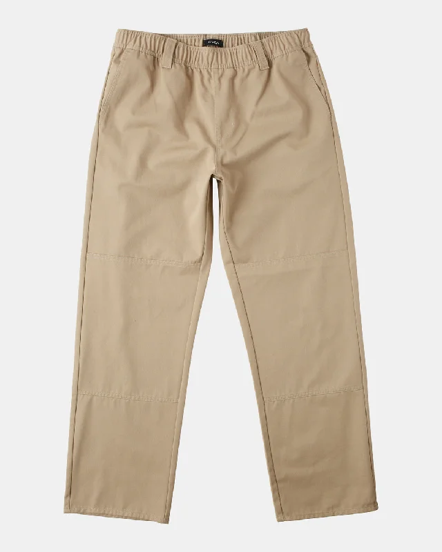 Custom Pants for Warm Weather Wear-Dayshift Collection Americana Elastic Waist Pants - Khaki