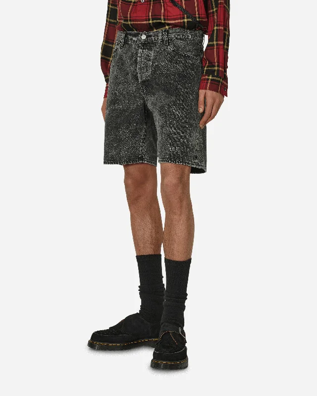 Custom Shorts for Vacation Apparel-Acid Wash Denim Shorts Black