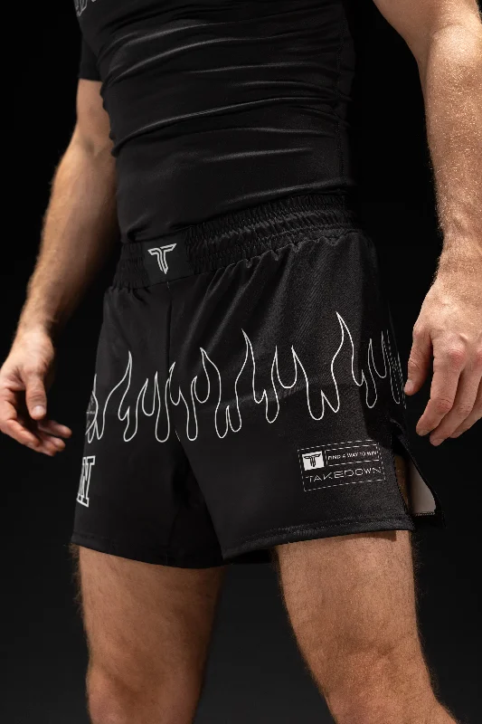 Shorts for Beachwear-Blackout Fire FC Fight Shorts (5"&7“ Inseam)