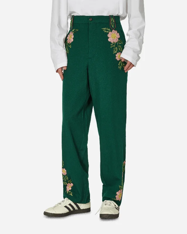 Custom Pants for Office Work-Prarie Rose Trousers Green