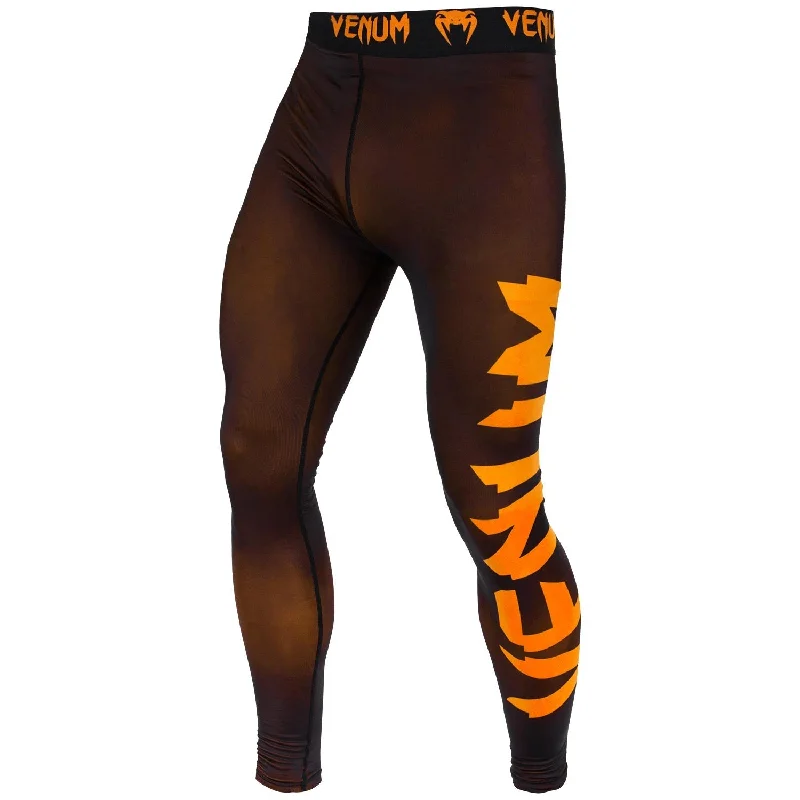 Custom Pants for Gardeners-Venum Giant Compression Tights - Black/Neo Orange