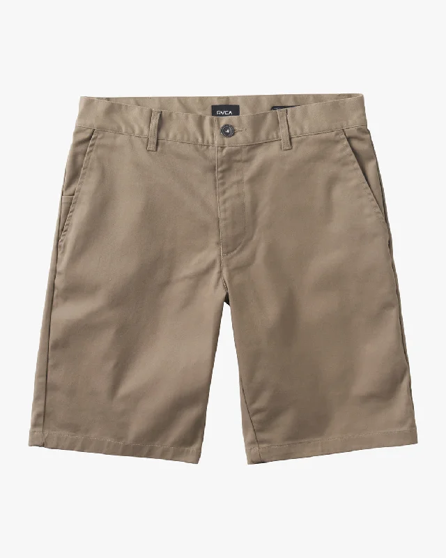 Comfortable Shorts for Traveling-Boys Weekday Stretch 18" Shorts - Dark Khaki