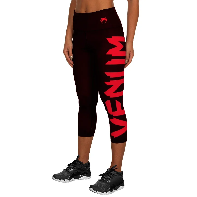 Custom Pants for Casual Wear-Venum Giant Cropped Leggings - Black/Red