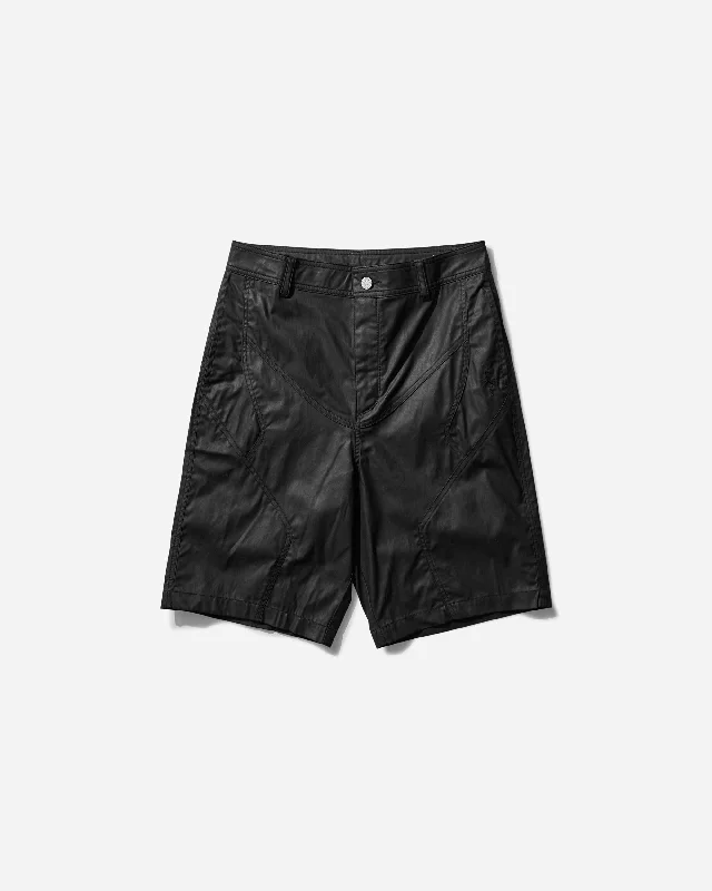 Fashionable Shorts for Men-Men's Travis Scott Waxed Shorts Black