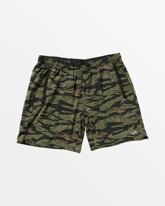 Shorts for Casual Beachwear-Yogger Stretch 17" Athletic Shorts - Tiger Camo