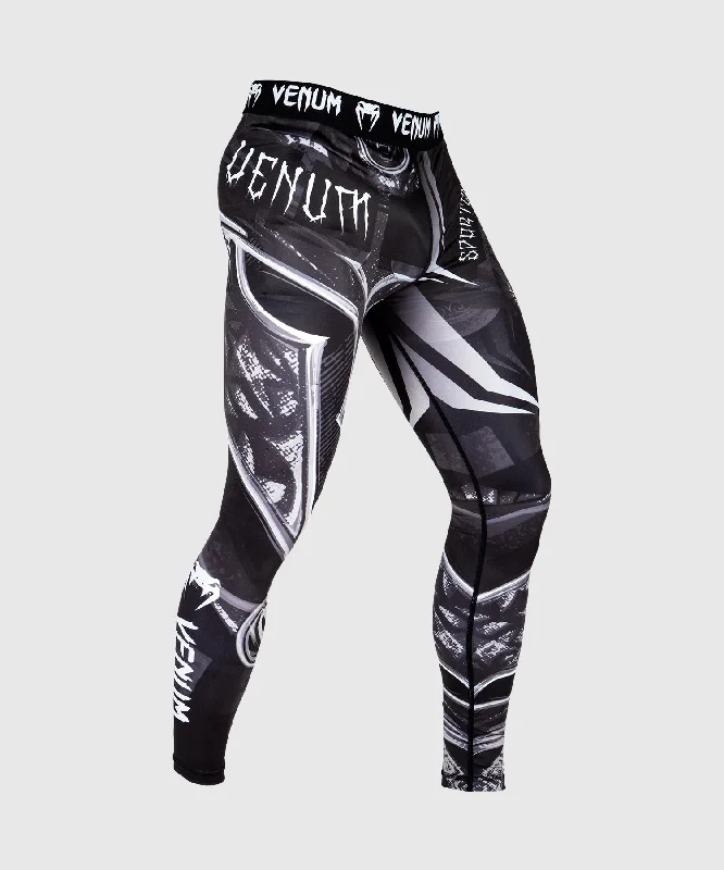 Custom Pants with Geometric Patterns-Venum Gladiator 3.0 Compression Tights - Black/White