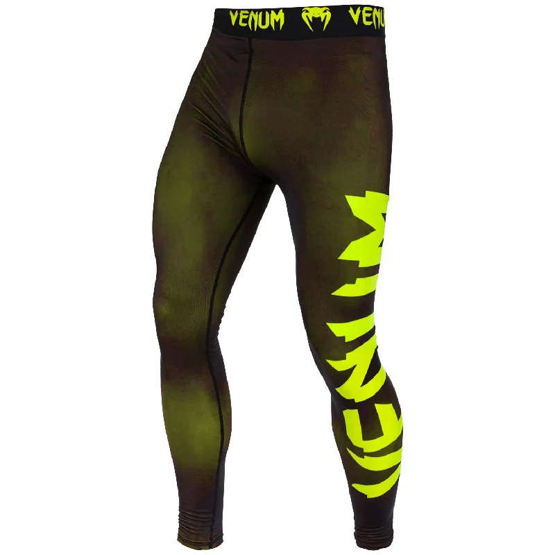 Custom Pants for Rugby-Venum Giant Compression Tights - Black/Neo Yellow