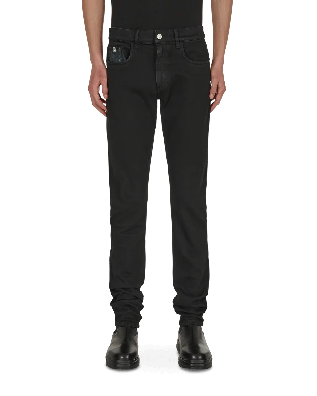 Custom Pants for School Uniforms-6 Pocket Skinny Denim Pants Black