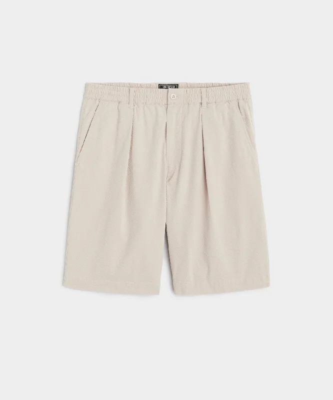 Personalized Shorts with Name-10" Relaxed Seersucker Bermuda Short in Stone