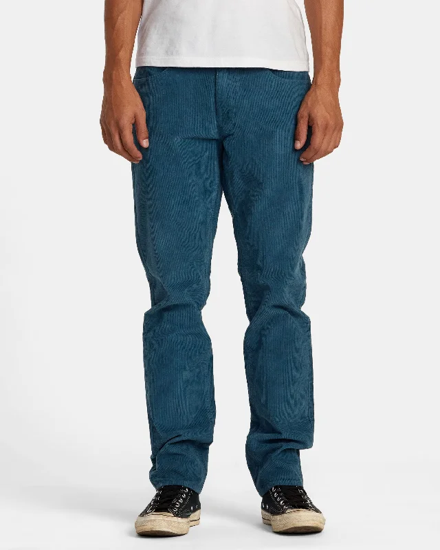 Custom Pants for Advertising-Daggers Pigment Corduroy Pants - Duck Blue