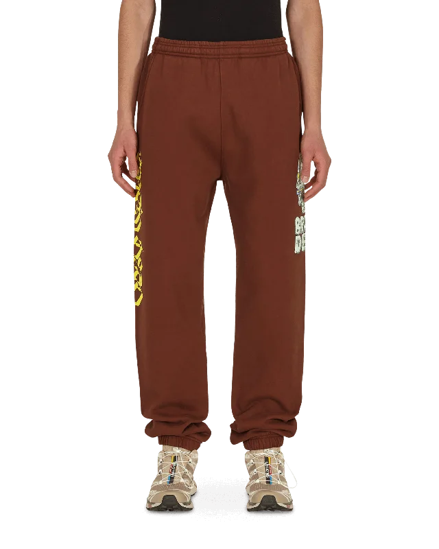 Custom Pants with Bold Designs-Stone Age Sweatpants Brown