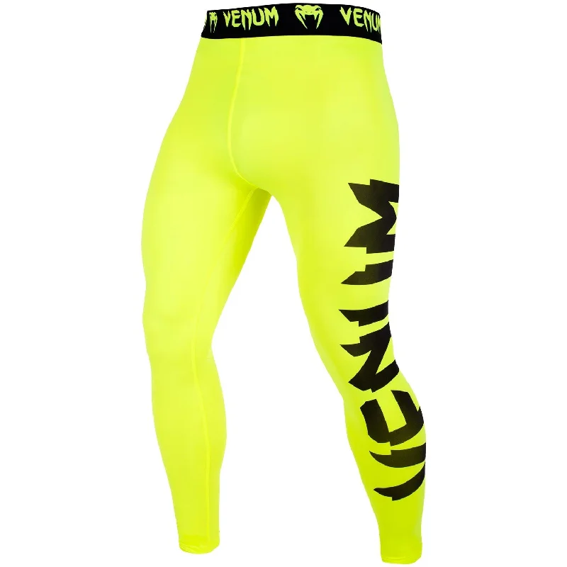 Custom Pants for Team Apparel-Venum Giant Compression Tights - Neo Yellow/Black