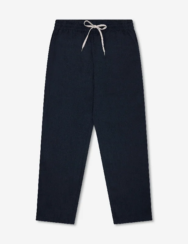 Custom Pants for Water Sports-Burbank Linen Pant - Navy