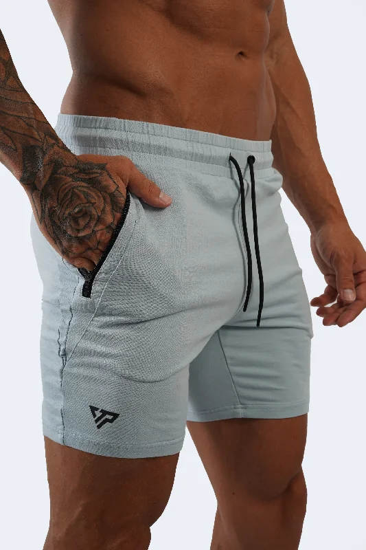 Recycled Fabric Shorts for Men-ESSENTIAL SHORTS 2.0 - LIGHT BLUE