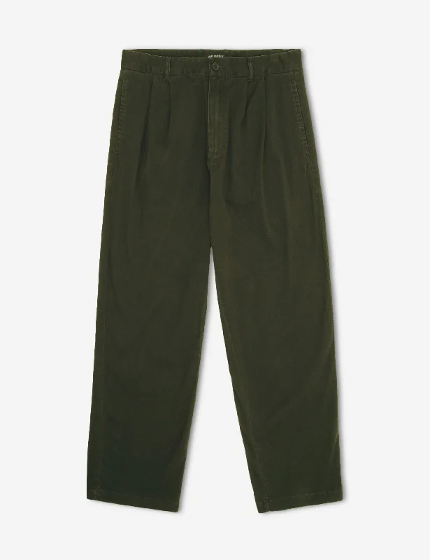 Custom Pants for Heavy Duty Wear-Brooklyn Pleated Pant - Dark Green