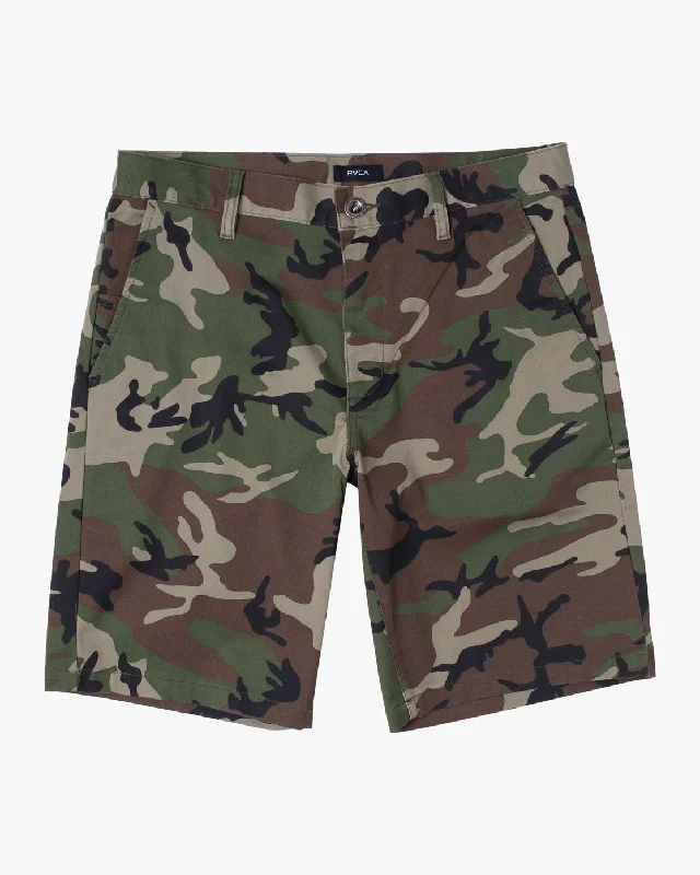 Shorts for Hiking and Trekking-Week-End 20" Stretch Shorts - Woodland Camo