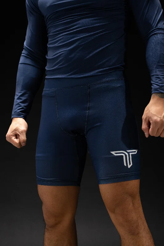 Custom Sports Shorts-Essential Compression Shorts - Navy