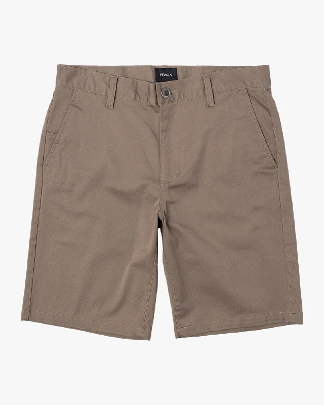 Custom Logo Shorts-Boys Weekday Stretch 18" Shorts - Dark Khaki