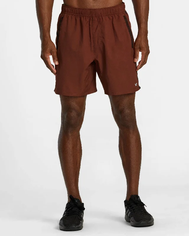 Workout Shorts for Men-Yogger Control 17" Training Shorts - Red Brick