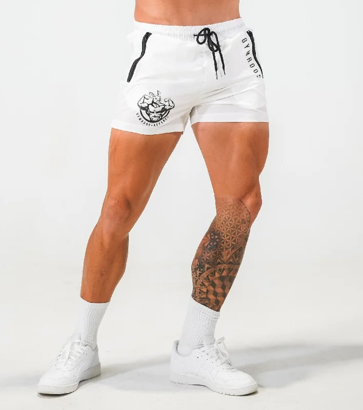 Shorts for Gym Workouts-Roo Shorts - White