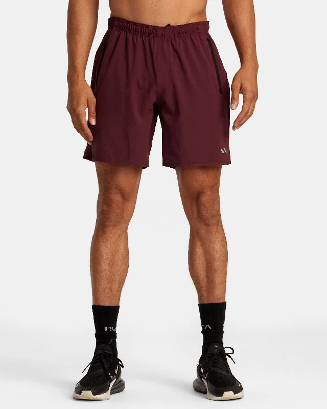 Long Shorts for Men-Yogger Stretch 17" Athletic Shorts - Plum