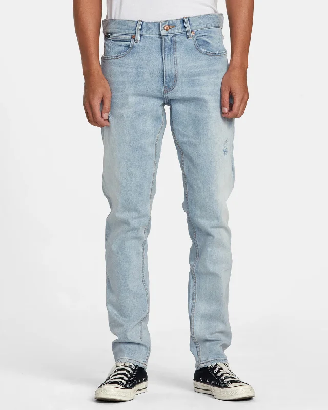 Custom Pants for Travel Comfort-Daggers Denim Jeans - Bleach Wash